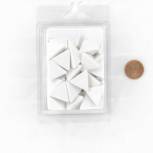 WCXPQ0401AE50 White Blank Opaque Dice D4 Aprox 16mm (5/8in) Pack of 50 Main Image