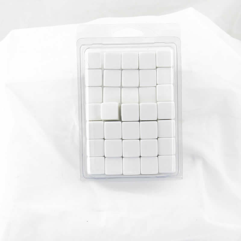 WCXPQ0601AE50 White Blank Opaque Dice D6 Aprox 16mm (5/8in) Pack of 50 2nd Image