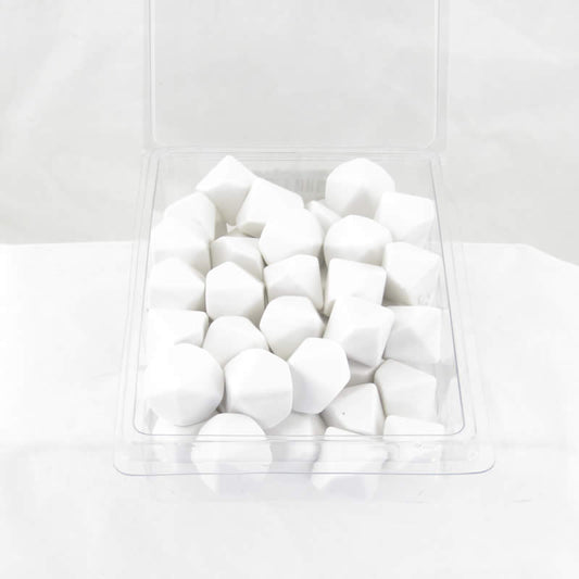 WCXPQ1001AE50 White Blank Opaque Dice D10 Aprox 16mm (5/8in) Pack of 50 Main Image