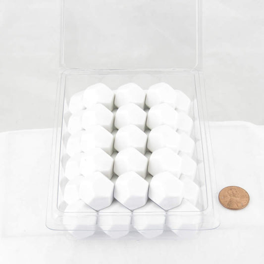 WCXPQ1201AE50 White Blank Opaque Dice D12 Aprox 16mm (5/8in) Pack of 50 Main Image