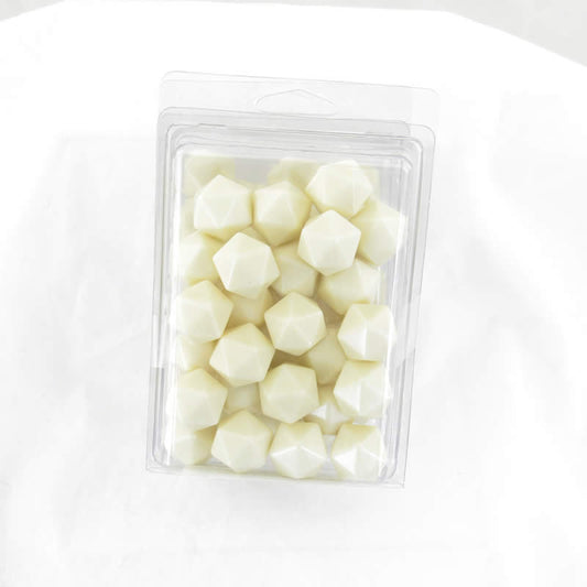 WCXPQ2000AE50 Ivory Blank Opaque Dice D20 Aprox 16mm (5/8in) Pack of 50 Main Image