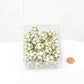 WCXPQ2000E50 Ivory Opaque Dice with Black Numbers D20 Aprox 16mm (5/8in) Pack of 50 Main Image