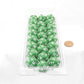 WCXPQ2005E50 Green Opaque Dice with White Numbers D20 Aprox 16mm (5/8in) Pack of 50 Main Image