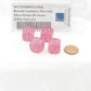 WCXXH6001E4 Pink Borealis Luminary Dice with Silver Hearts D6 16mm (5/8in) Pack of 4 2nd Image