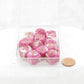 WCXXH6007E12 Pink Vortex Dice with Gold Colored Hearts D6 16mm (5/8in) Pack of 12 Main Image