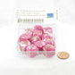 WCXXH6007E12 Pink Vortex Dice with Gold Colored Hearts D6 16mm (5/8in) Pack of 12 2nd Image