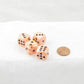 WCXXM0613E4 Orange Cirrus Dice with Black Hearts D6 16mm (5/8in) Pack of 4 Main Image