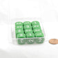 WCXXQ0305E12 Green Opaque Dice White Numbers D3 (D6 1-3 Twice) 16mm Pack of 12 Main Image