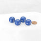 WCXXQ0306E4 Blue Opaque Dice White Numbers D3 (D6 1-3 Twice) 16mm Pack of 4 Main Image