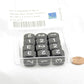 WCXXQ0308E12 Black Opaque Dice White Numbers D3 (D6 1-3 Twice) 16mm Pack of 12 2nd Image