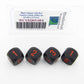 WCXXQ0318E4 Black Opaque Dice Red Numbers D3 (D6 1-3 Twice) 16mm Pack of 4 Main Image
