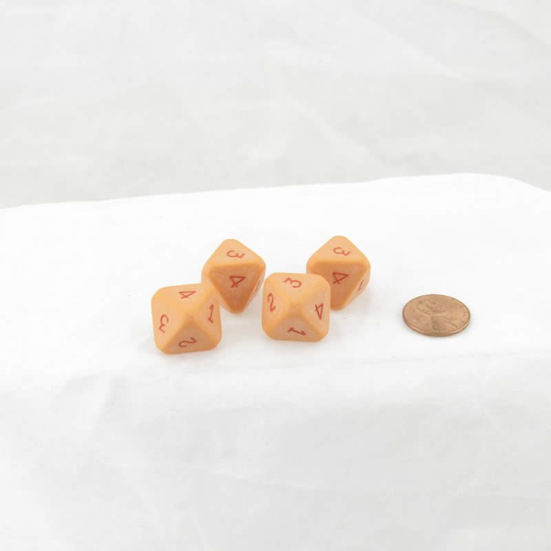 WCXXQ0423RE4 Orange Dice Red Numbers D8 No. 1-4 Twice 16mm Pack of 4 Main Image