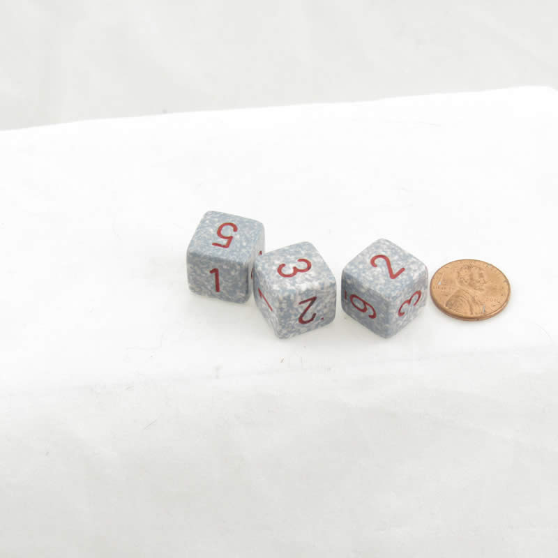 WKP00105E3 Air Elemental Dice with Red Numbers D6 16mm Pack of 3 Main Image