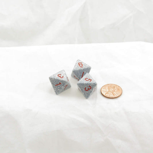 WKP00130E3 Air Elemental Dice Red Numbers D8 16mm Pack of 3 Main Image