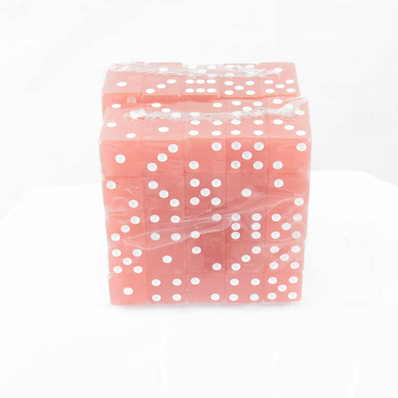 WKP01910B1 Peach Glow In The Dark Dice White Pips D6 16mm Pack of 100 3rd Image