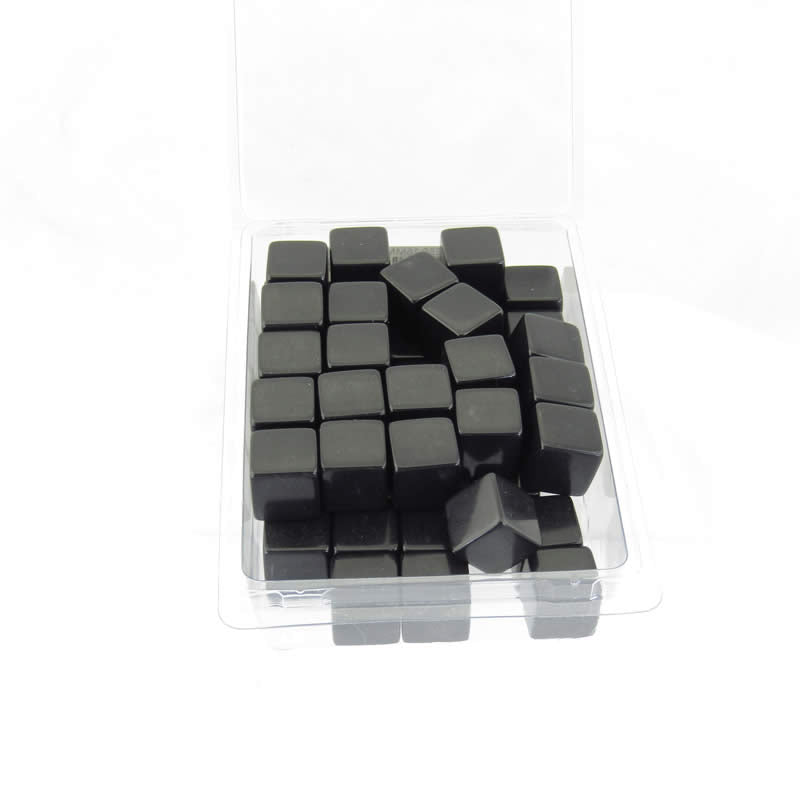 WKP01945E50 Black Blank Opaque Dice Counting Cubes D6 16mm (5/8in) Bulk Pack of 50 Main Image