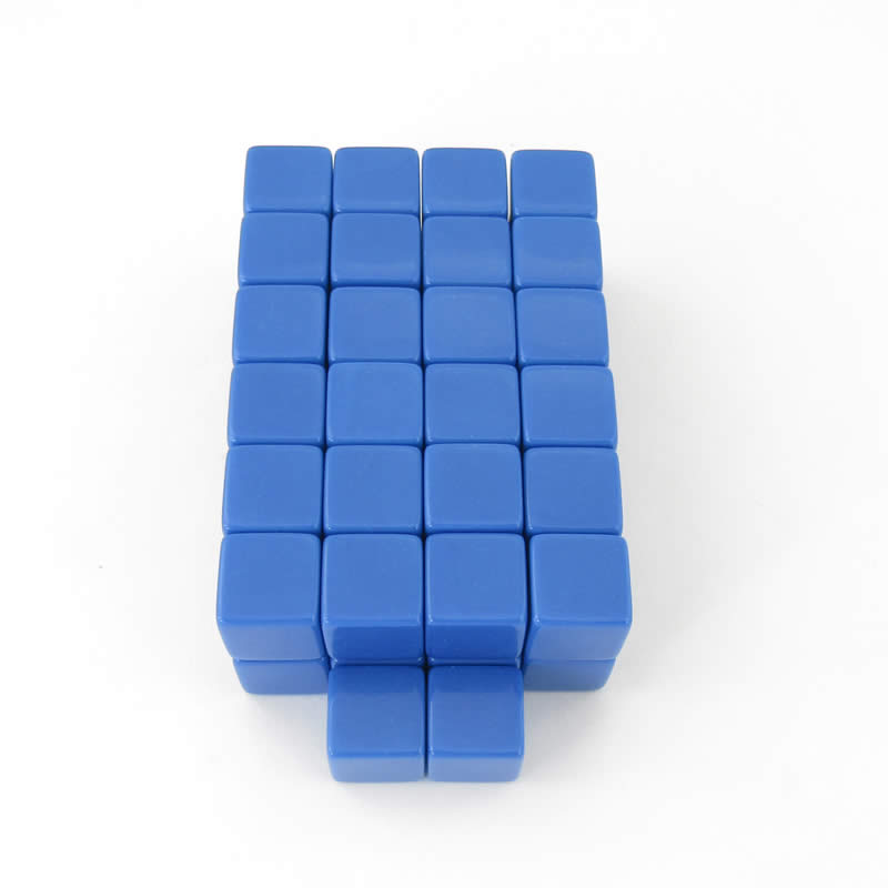 WKP01948E50 Blue Blank Opaque Dice Counting Cubes D6 16mm (5/8in) Bulk Pack of 50 Main Image