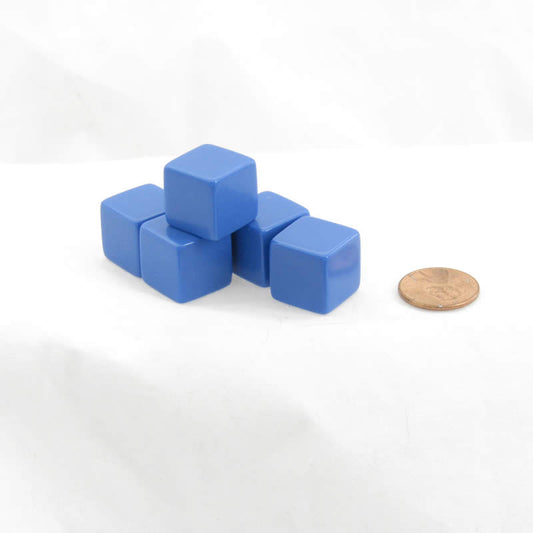 WKP01948E6 Blue Blank Dice Cubes D6 16mm (5/8in) Set of 6 Wondertrail Main Image