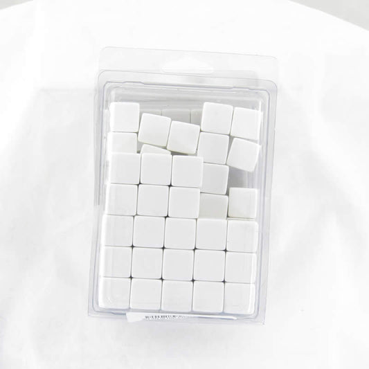 WKP01960B1 White Blank Opaque Dice Counting Cubes D6 16mm (5/8in) Bulk Pack of 100 Main Image