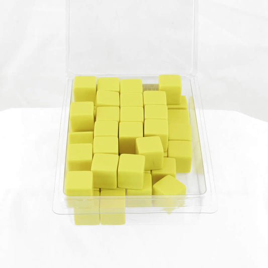 WKP01962E50 Yellow Blank Opaque Dice Counting Cubes D6 16mm (5/8in) Bulk Pack of 50 Main Image