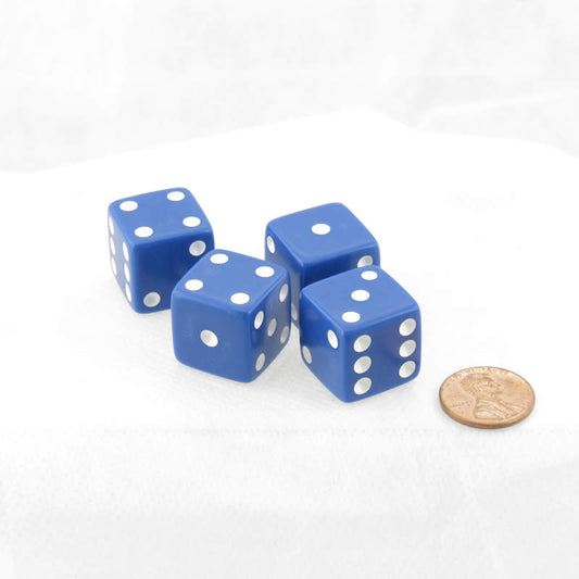 WKP02085E4 Blue Dice with White Pips Squared Corners 19mm (3/4in) Pack of 4 Main Image