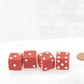 WKP02089E4 Red Dice with White Pips Squared Corners 19mm (3/4in) Pack of 4