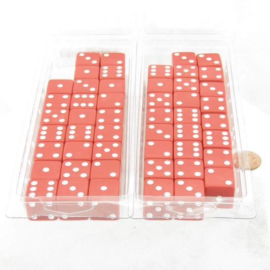 WKP02089E50 Red Dice with White Pips Squared Corners 19mm (3/4in) Pack of 50