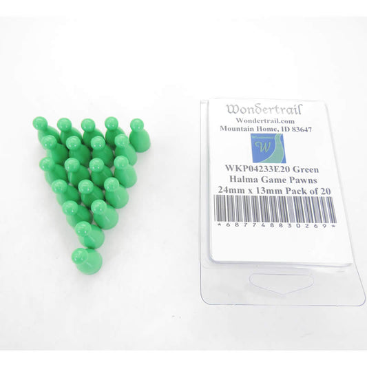 WKP04233E20 Green Halma Game Pawns 24mm x 13mm Pack of 20 Main Image