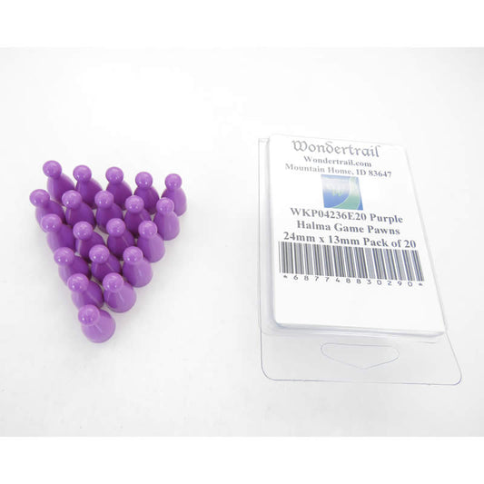WKP04236E20 Purple Halma Game Pawns 24mm x 13mm Pack of 20 Main Image