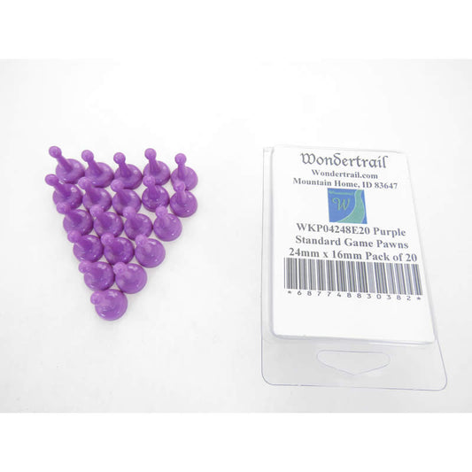 WKP04248E20 Purple Standard Game Pawns 24mm x 16mm Pack of 20 Main Image