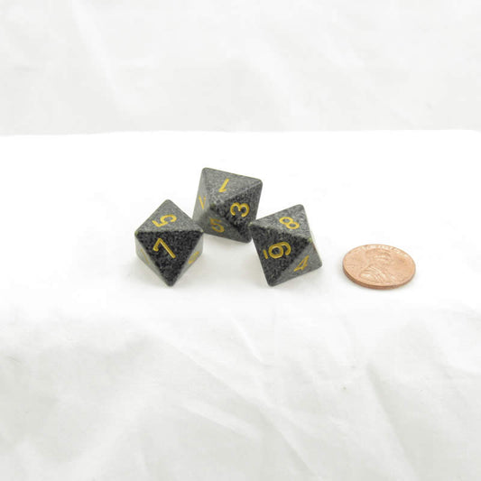 WKP09002E3 Urban Camo Elemental Dice Yellow Numbers D8 16mm Pack of 3 Main Image