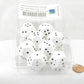 WKP12493E8 White Opaque Dice with Black Pips 1-4 x 3 D12 28mm (1.1 inch) Pack of 8 2nd Image