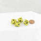 WKP18968E4 Yellow Compass Dice with Black Markings D8 16mm (5/8in) Pack of 4 Main Image