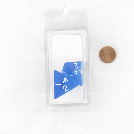WKP19051E2 Blue Jumbo Transparent Dice White Numbers D4 27mm (1.06 inch) Set of 2 Main Image