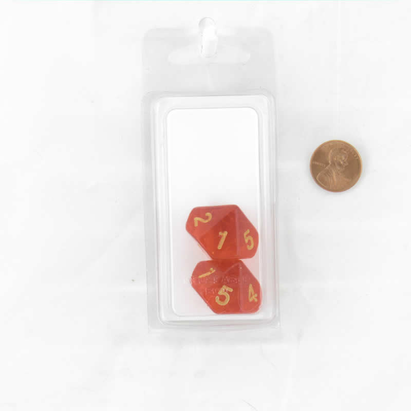 WKP19584E2 Red Countdown Dice Gold Colored Numbers D10 20mm Set of 2 Main Image