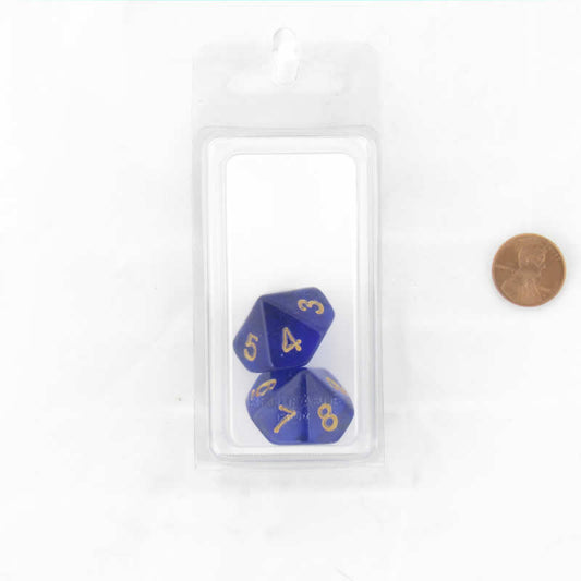 WKP19604E2 Blue Countdown Dice Gold Colored Numbers D10 20mm Set of 2 Main Image