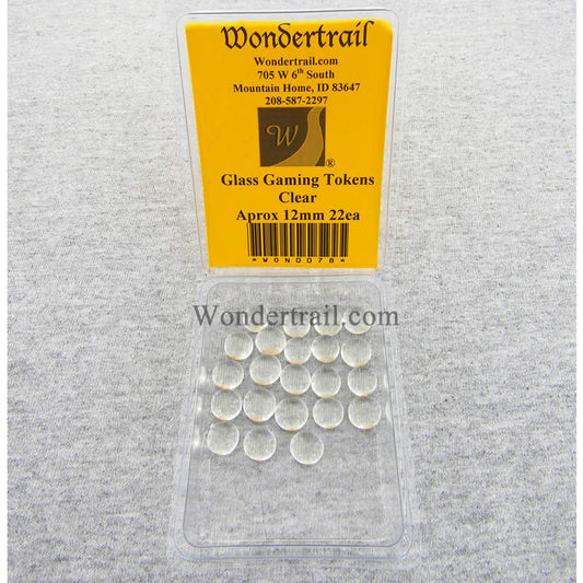 WON0078 Clear Small Gaming Counter Tokens Aprox 12mm Pack of 22 Main Image