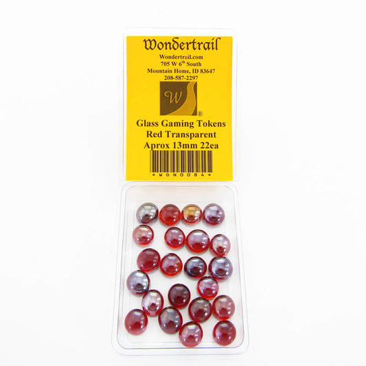 WON0084 Red Electric Transparent Gaming Counter Tokens Aprox 13mm Pack of 22 Main Image
