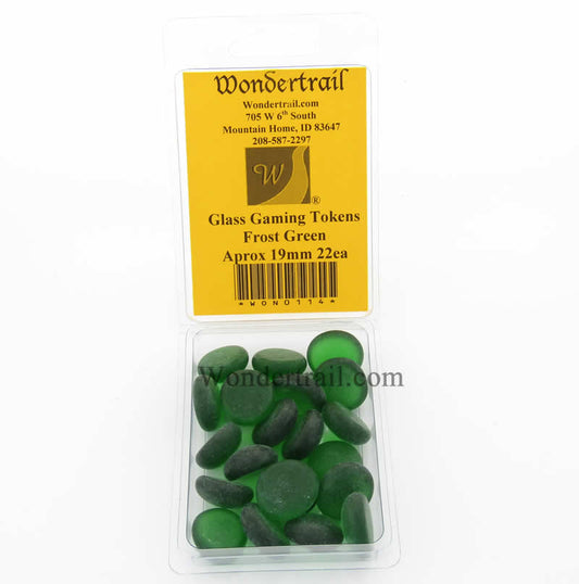 WON0114 Frost Green Gaming Counter Tokens Aprox 19mm Pack of 22 Main Image