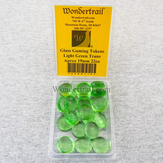 WON0116 Light Green Transparent Gaming Counter Tokens Aprox 20mm Pack of 22 Main Image