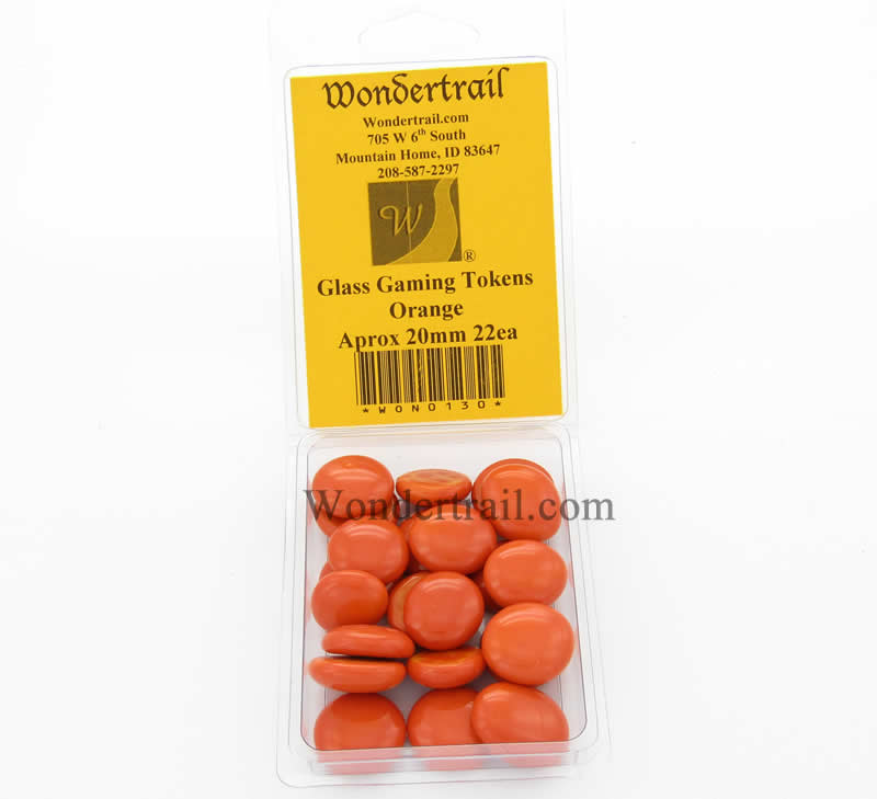 WON0130 Orange Gaming Counter Tokens Aprox 20mm Pack of 22 Main Image