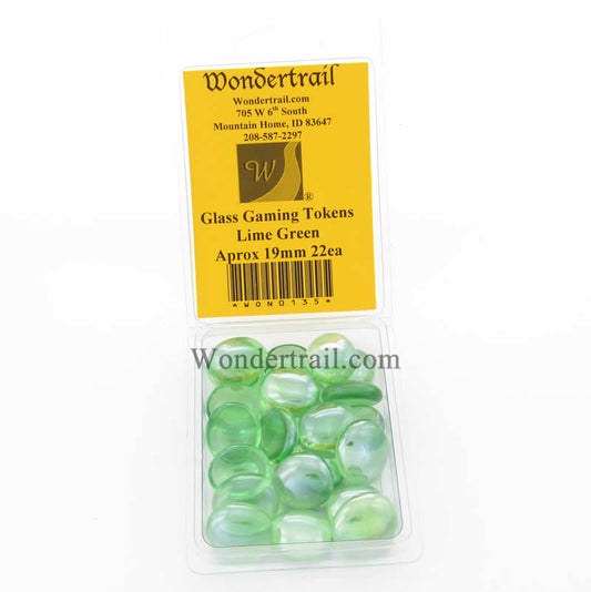 WON0135 Lime Green Gaming Counter Tokens Aprox 19mm Pack of 22 Main Image
