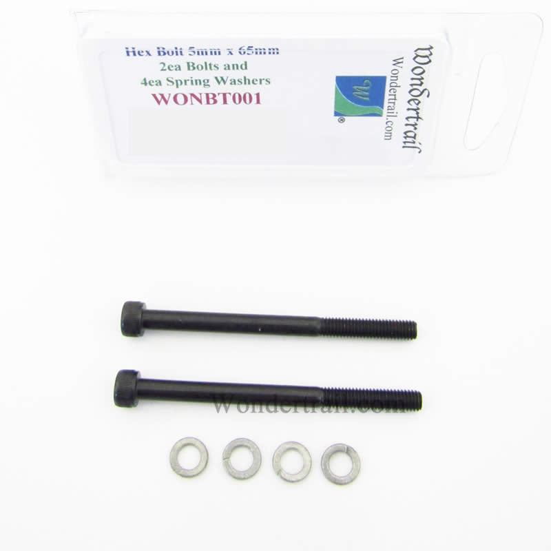 WONBT001 Hex Head Bolt 5mm X 65mm With Washers 4 - 5mm Pack of 2 Main Image