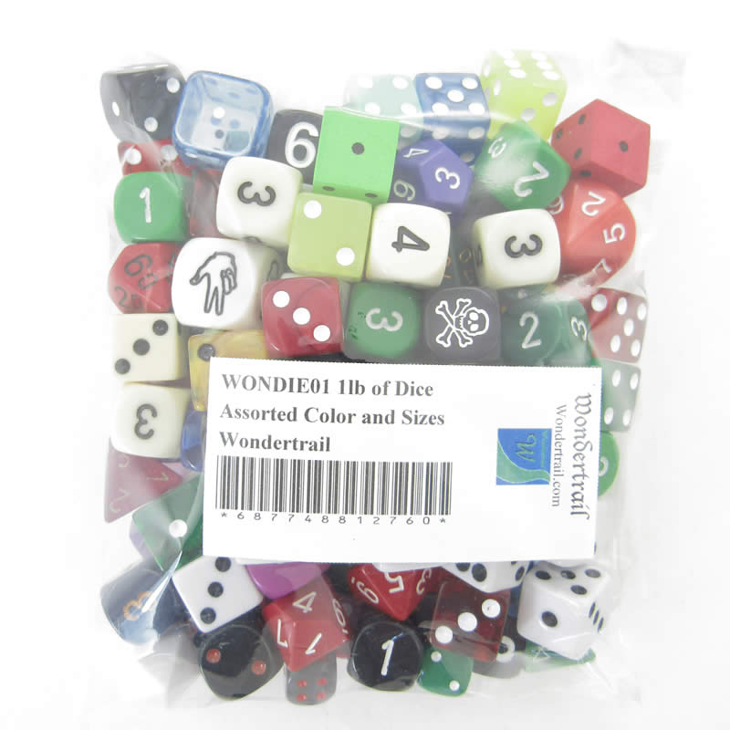 WONDIE01 1lb of Dice Assorted Color and Sizes Wondertrail 2nd Image