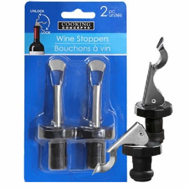 WONDS008 Wine Stoppers with Flip Top Seal 2pk Wondertrail Main Image