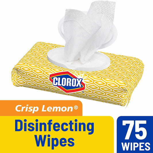 WONDS036 Clorox Crisp Lemon Disinfecting Wipes 75ct Main Image