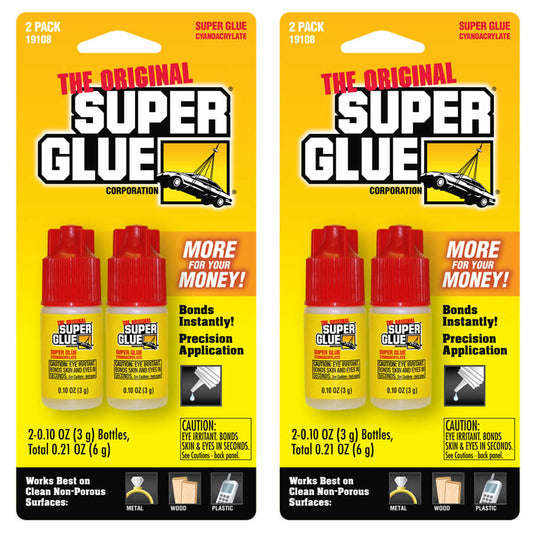 WONDS047 Super Glue 2 x 2 Pack 2 X .10oz (3g) Bottles Main Image
