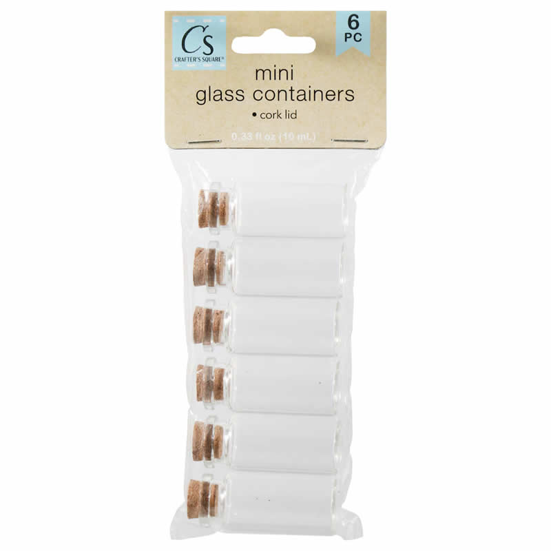 WONDS059 Glass Containers with Mini Cork Top .33 Oz Pack of 6 Wondertrail Main Image