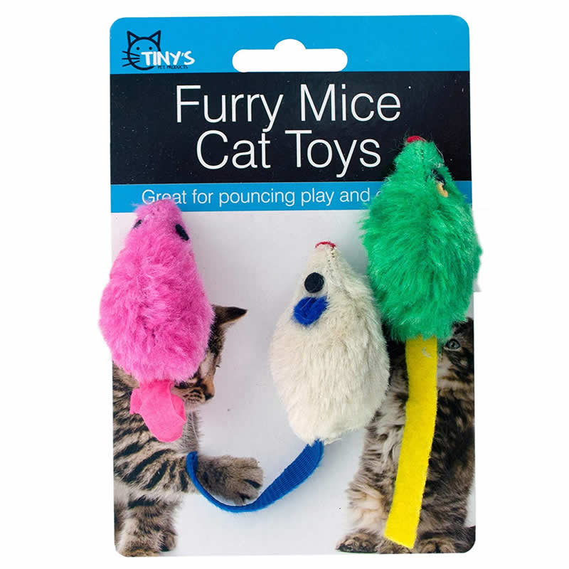 WONDSDI549 Furry Mice Trio Cat Toys Wondertrail Main Image