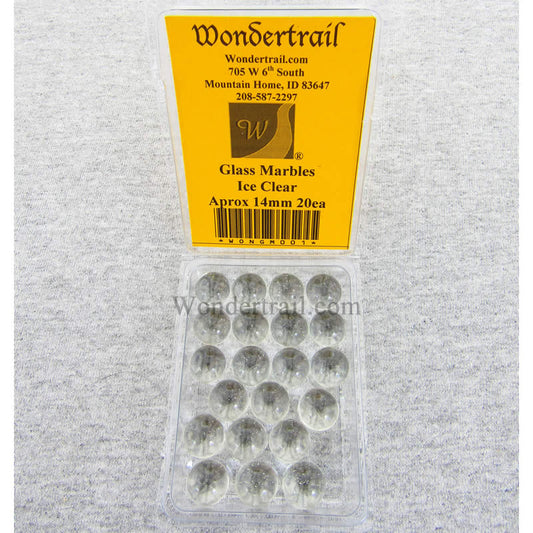 WONGM001 Ice Clear Transparent 14mm Glass Marbles Pack of 20 Main Image